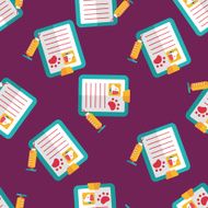 Pet medical records flat icon eps10 seamless pattern background