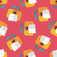 Pet style tissue case flat icon eps10 seamless pattern background N2
