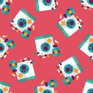 Pet drug flat icon eps10 seamless pattern background