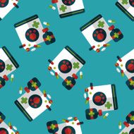 Pet drug flat icon eps10 seamless pattern background N3