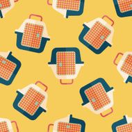 Pet travel cage flat icon eps10 seamless pattern background