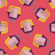 Pet travel cage flat icon eps10 seamless pattern background N2