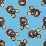 Pet mouse cage flat icon eps10 seamless pattern background N5