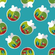 Pet goldfish bowl flat icon eps10 seamless pattern background N3