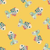 Pet fish flat icon eps10 seamless pattern background N9