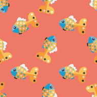 Pet fish flat icon eps10 seamless pattern background N10