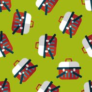 Pet dog travel cage flat icon eps10 seamless pattern background N5