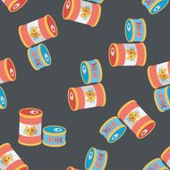 Pet cat food can flat icon eps10 seamless pattern background