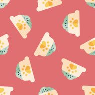 Pet dog food flat icon eps10 seamless pattern background