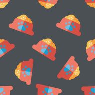 Pet dog food flat icon eps10 seamless pattern background N2