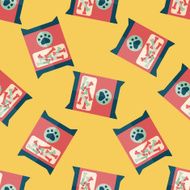 Pet dog food package flat icon eps10 seamless pattern background