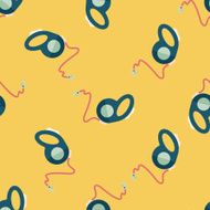 Pet dog lead flat icon eps10 seamless pattern background