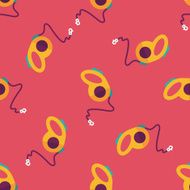 Pet dog lead flat icon eps10 seamless pattern background N2