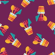 tableware flat icon eps10 seamless pattern background N2