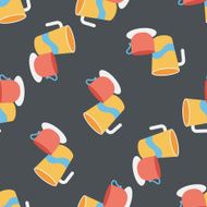 kitchenware cup flat icon eps10 seamless pattern background N2