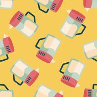 kitchenware tea pot flat icon eps10 seamless pattern background