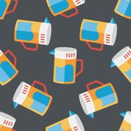 kitchenware tea pot flat icon eps10 seamless pattern background N3
