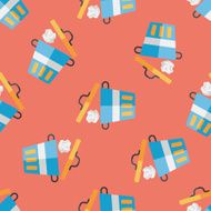 kitchenware garbage can flat icon eps10 seamless pattern background