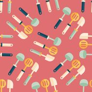 kitchenware spatula flat icon eps10 seamless pattern background N4