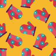 kitchenware oven mitts flat icon eps10 seamless pattern background N2