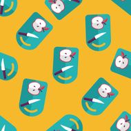 kitchenware chopping board and knife flat icon seamless pattern background N4