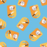 kitchenware chopping board and knife flat icon seamless pattern background N5