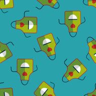 kitchenware apron flat icon eps10 seamless pattern background N3