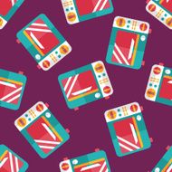 Kitchenware microwave oven flat icon eps10 seamless pattern background N2