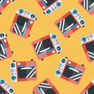 Kitchenware microwave oven flat icon eps10 seamless pattern background N3