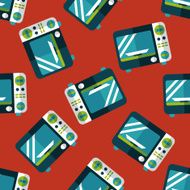 Kitchenware microwave oven flat icon eps10 seamless pattern background N4