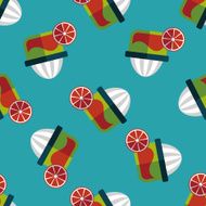 kitchenware juicer flat icon eps10 seamless pattern background N2