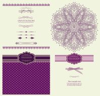 Design purple invitation merry Christmas vector