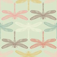Seamless dragonflies pattern