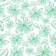 Vector seamless plant pattern background