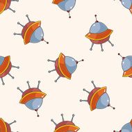 Space ufo cartoon seamless pattern background N9