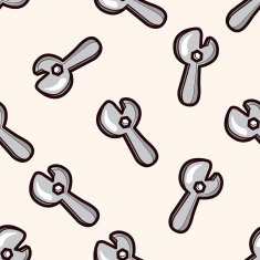 work tool wrench cartoon seamless pattern background