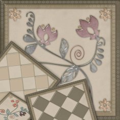 Floral pattern with flowers tile background glass effect
