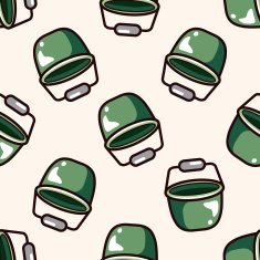water bucket cartoon seamless pattern background N2