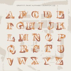 Street style paint graffiti alphabet scratch