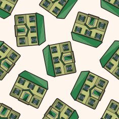 Building cartoon seamless pattern background N15