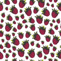 line draw vector seamless strawberry pattern