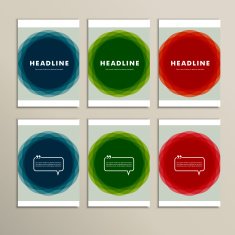 Set of banners for design in abstract style N5