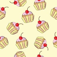 seamless vector pattern with cakes N2