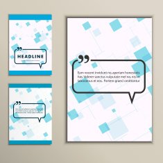 Set of vector artwork with square background