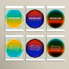 Set of banners for design in abstract style N6