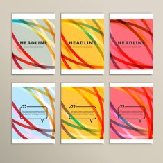 Set of color line banners for abstract design N4