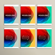 Set of banners for design in abstract style N7