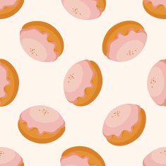 bread cartoon seamless pattern background N5