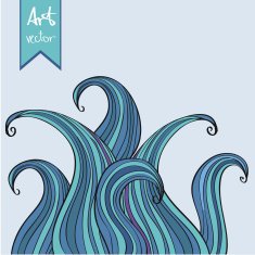 Blue abstract hand-drawn background N2