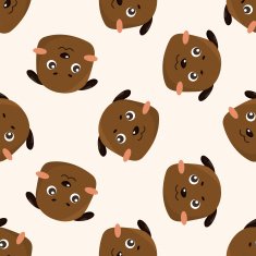 animal cartoon seamless pattern background N17